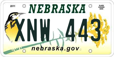 NE license plate XNW443