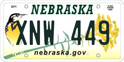 NE license plate XNW449