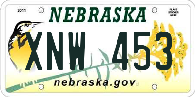 NE license plate XNW453