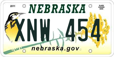 NE license plate XNW454