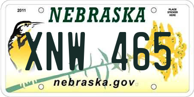 NE license plate XNW465