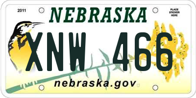 NE license plate XNW466