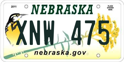 NE license plate XNW475