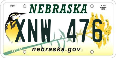NE license plate XNW476