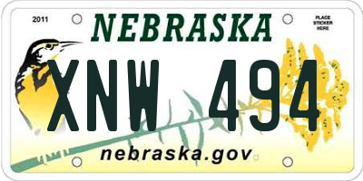 NE license plate XNW494