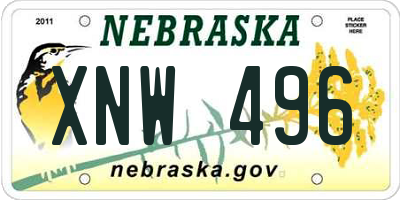 NE license plate XNW496