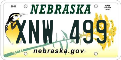 NE license plate XNW499