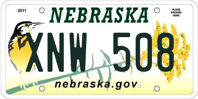 NE license plate XNW508