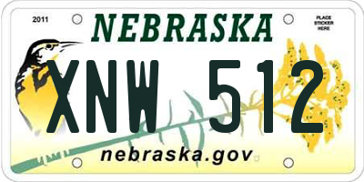 NE license plate XNW512