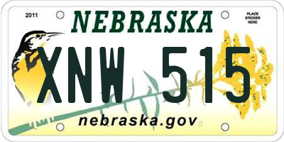 NE license plate XNW515