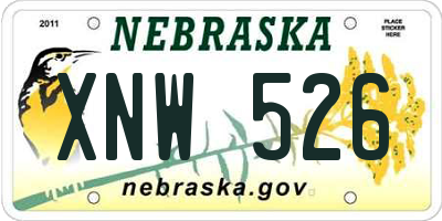 NE license plate XNW526