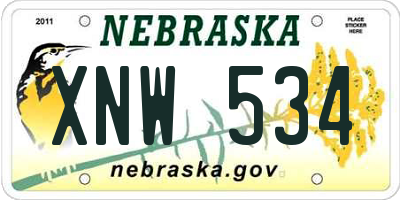 NE license plate XNW534