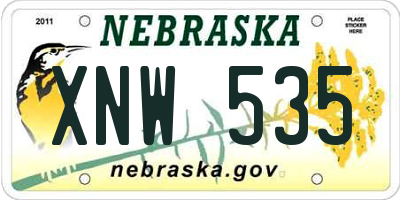NE license plate XNW535