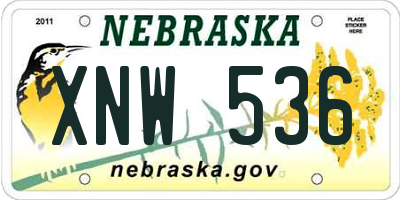 NE license plate XNW536