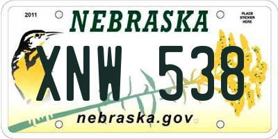 NE license plate XNW538