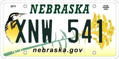NE license plate XNW541