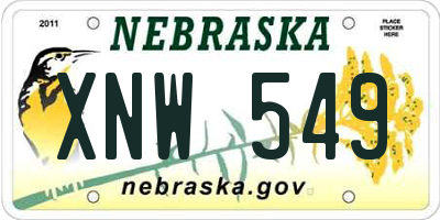 NE license plate XNW549