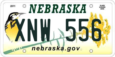 NE license plate XNW556