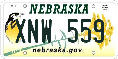 NE license plate XNW559