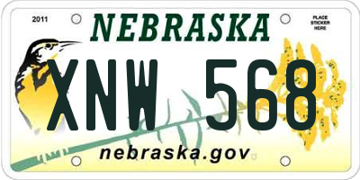 NE license plate XNW568