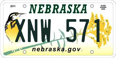 NE license plate XNW571