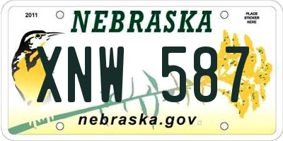 NE license plate XNW587