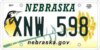 NE license plate XNW598