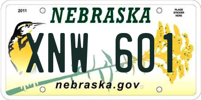 NE license plate XNW601