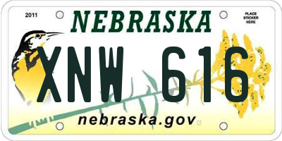 NE license plate XNW616
