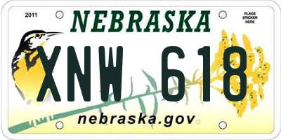 NE license plate XNW618