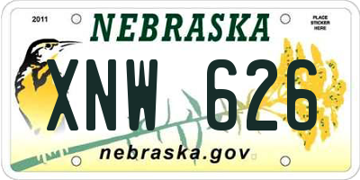 NE license plate XNW626