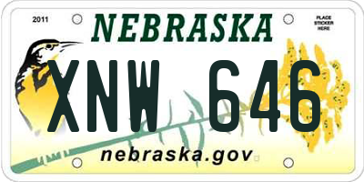 NE license plate XNW646
