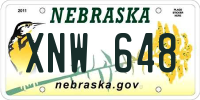 NE license plate XNW648