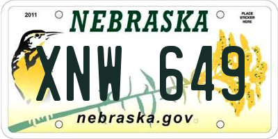 NE license plate XNW649