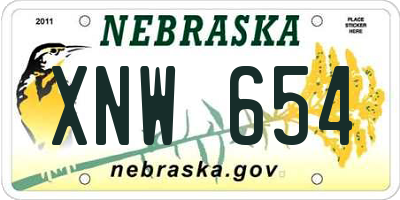 NE license plate XNW654