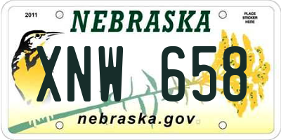 NE license plate XNW658
