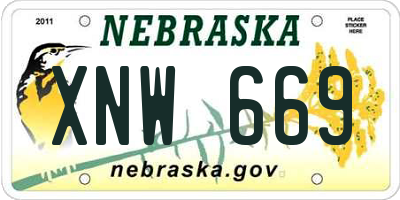 NE license plate XNW669