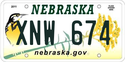 NE license plate XNW674