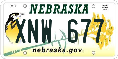 NE license plate XNW677