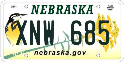 NE license plate XNW685