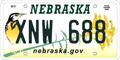 NE license plate XNW688