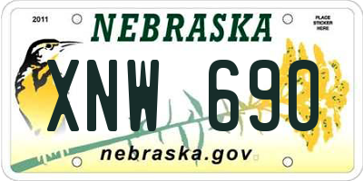NE license plate XNW690