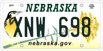 NE license plate XNW698