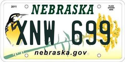 NE license plate XNW699