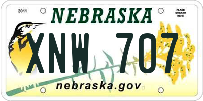 NE license plate XNW707