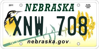 NE license plate XNW708