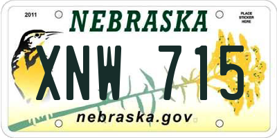 NE license plate XNW715