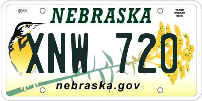 NE license plate XNW720