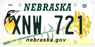 NE license plate XNW721