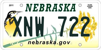 NE license plate XNW722
